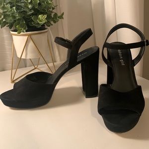 Madden Girl Black Suede Heels